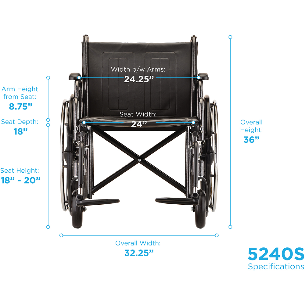 Rental 24" Bariatric Wheelchair 